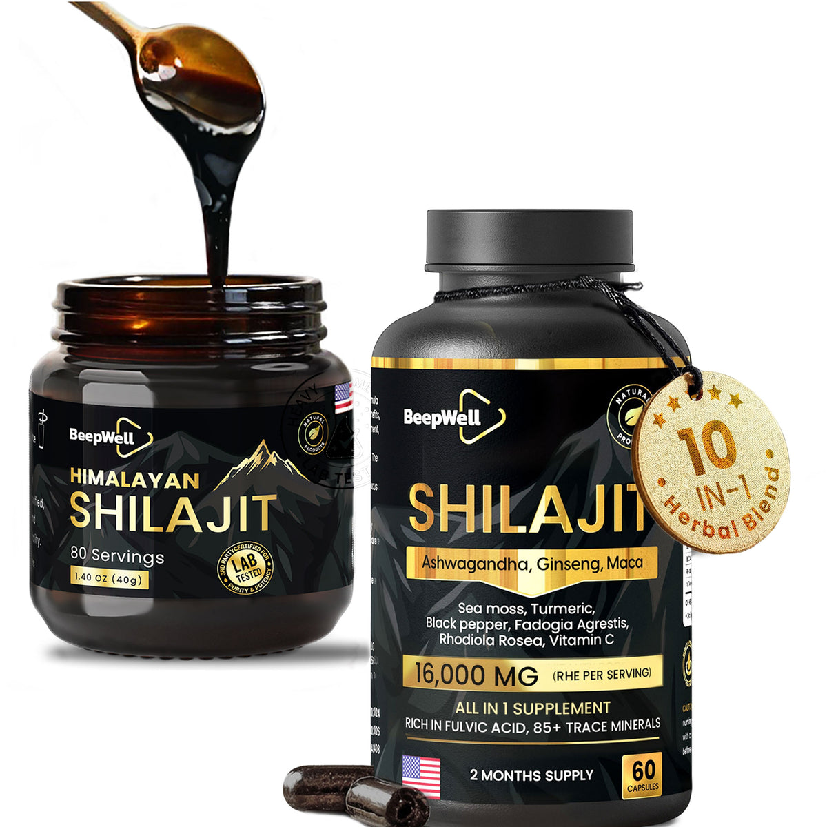 BeepWell Shilajit Resin & Capsules Bundle