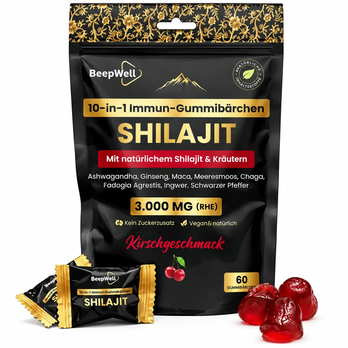 BeepWell Shilajit Gummibärchen, Vitalität zum Kauen