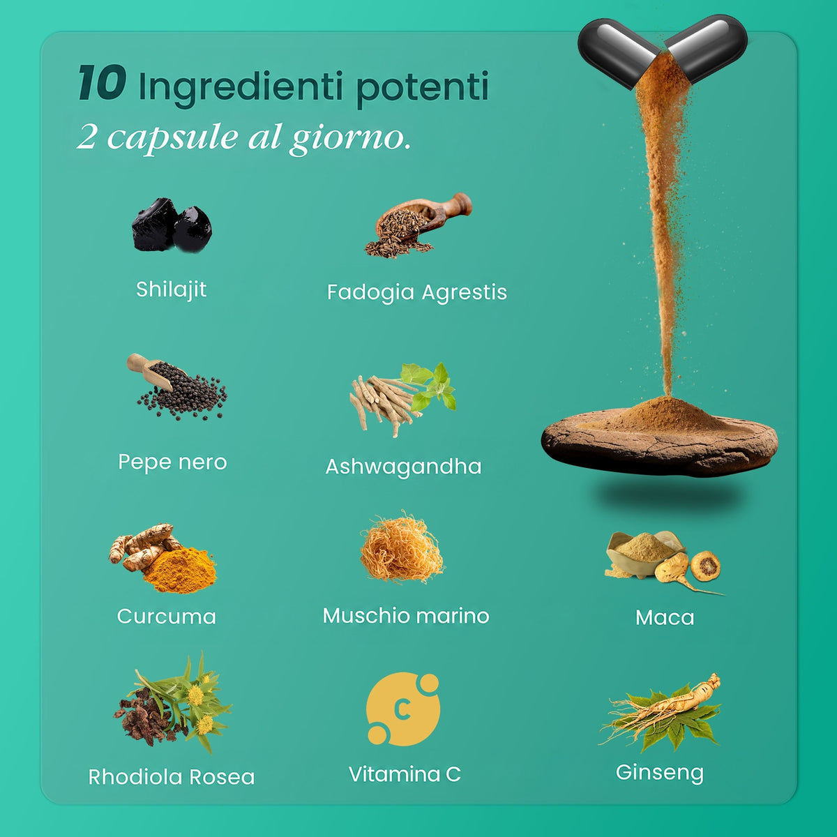 Capsule di Shilajit BeepWell — Complesso 11 Ingredienti Attivi