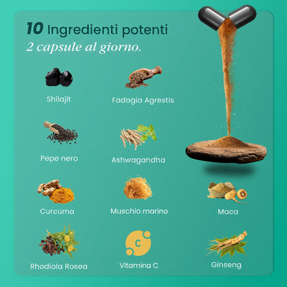 Capsule di Shilajit BeepWell — Complesso 11 Ingredienti Attivi