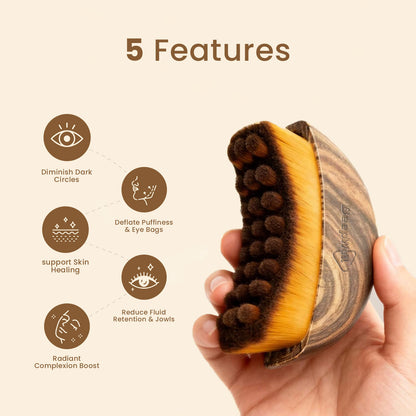 Lymphatic Contour Face Brush – Soft Facial Dry Brush for Sculpting, Puffiness Relief & Natural Glow