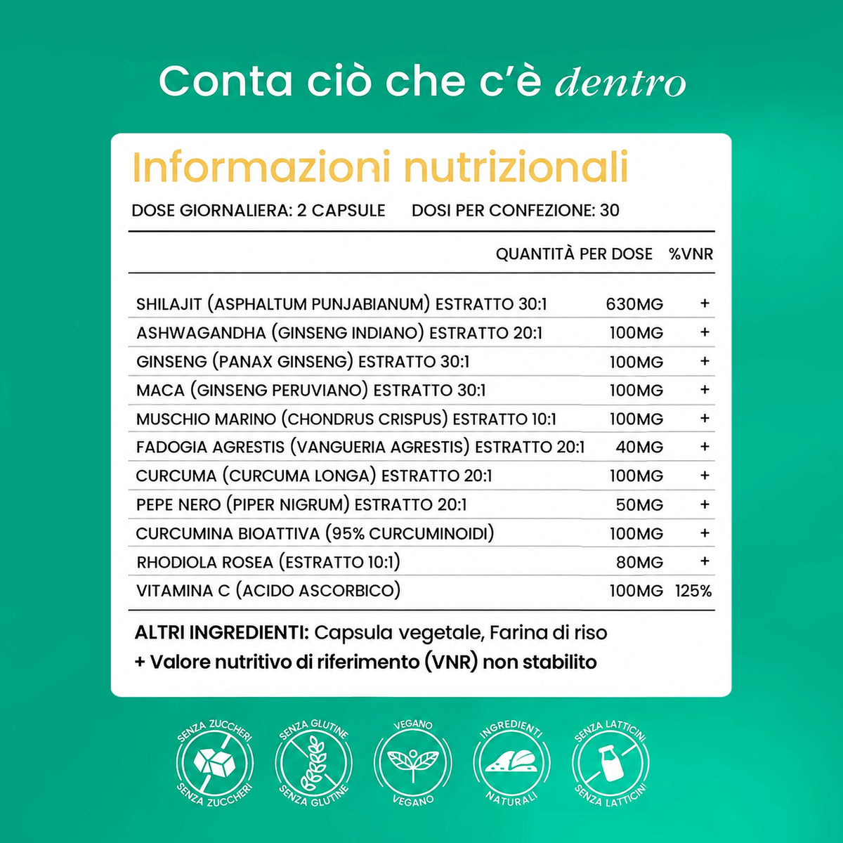 Capsule di Shilajit BeepWell — Complesso 11 Ingredienti Attivi