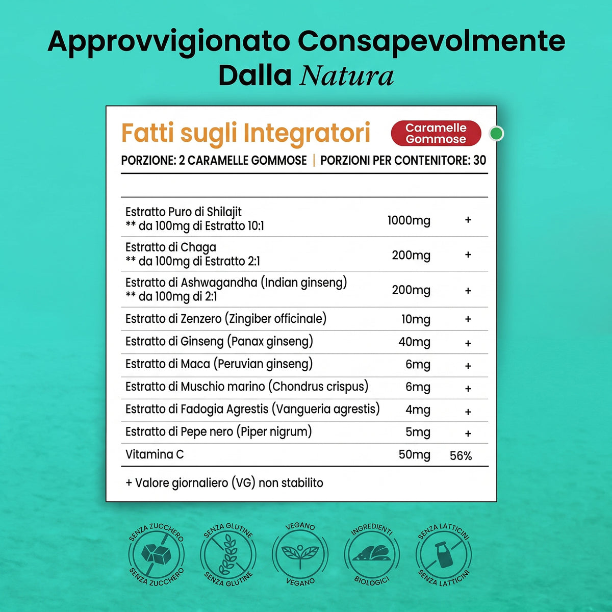 Gommose di Shilajit BeepWell - Integratore Vegano Senza Zuccheri