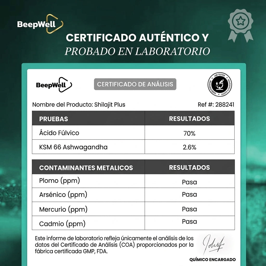 Resina de Shilajit del Himalaya BeepWell Plus