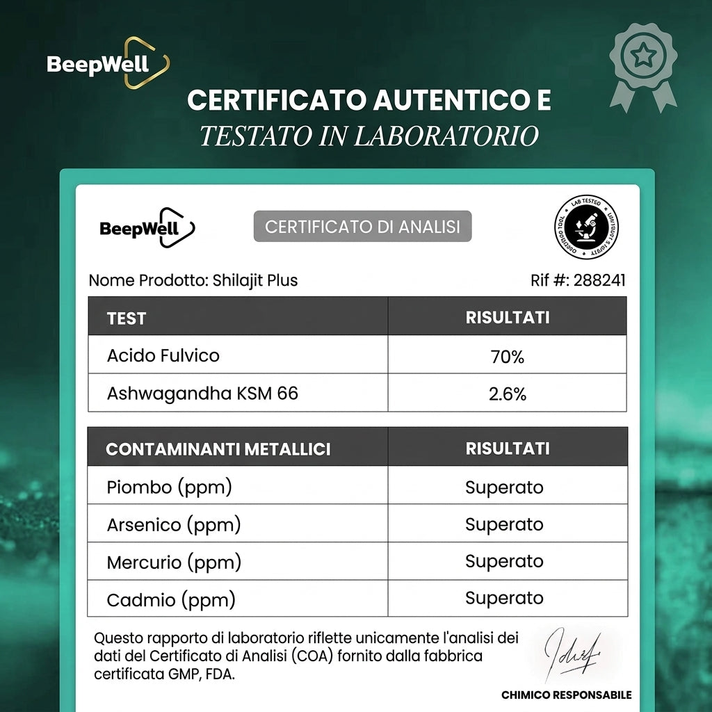 Resina di Shilajit Himalayano Plus BeepWell