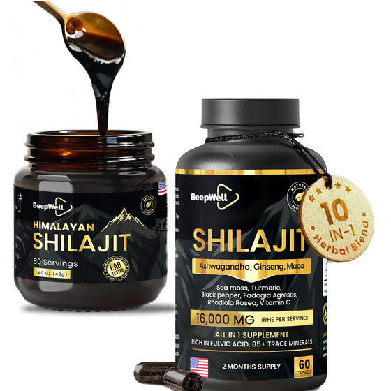 BeepWell Shilajit Resin & Capsules Bundle