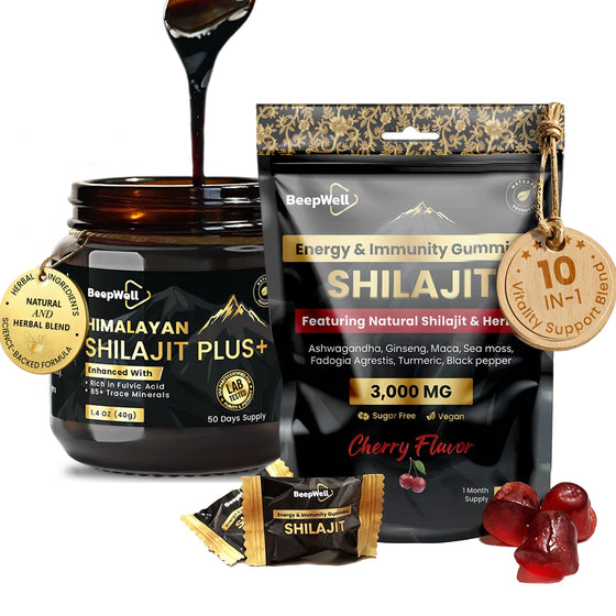 BeepWell Shilajit Resin Plus & Gummies Bundle