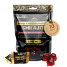 BeepWell Shilajit 3000 mg cherry flavor gummy supplement pouch with two individual gummies and several red gummies displayed in front on a white background.