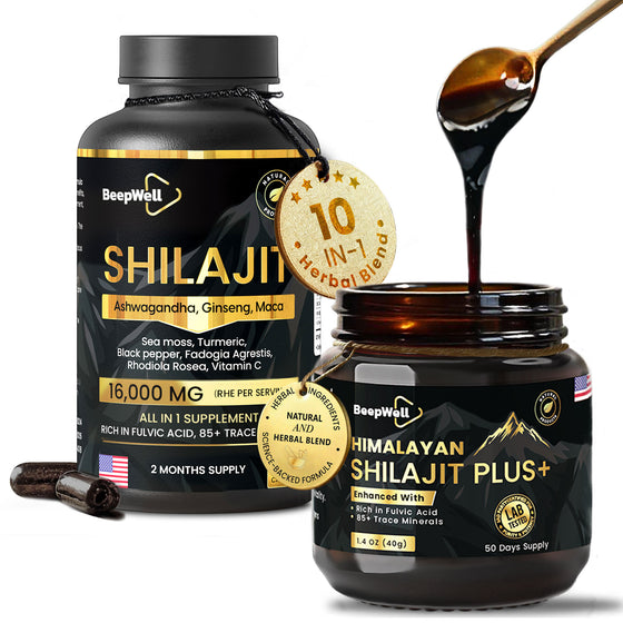 BeepWell Shilajit Resin Plus & Capsules Bundle