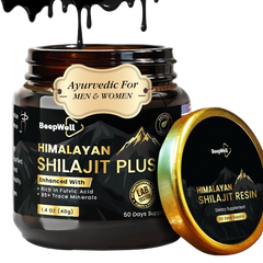 Beepwell Natural Himalayan Shilajit Resin – Rich In Fulvic Acid & Trace Minerals – With Ashwagandha & Black Pepper – Natural Endurance & Vitality Supplement – 40g (50 Servings)