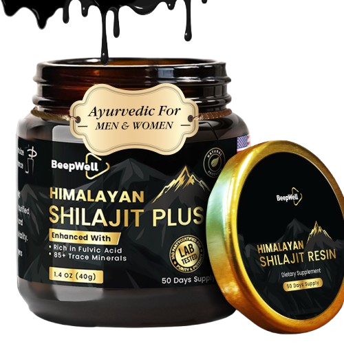 Beepwell Natural Himalayan Shilajit Resin – Rich In Fulvic Acid & Trace Minerals – With Ashwagandha & Black Pepper – Natural Endurance & Vitality Supplement – 40g (50 Servings)