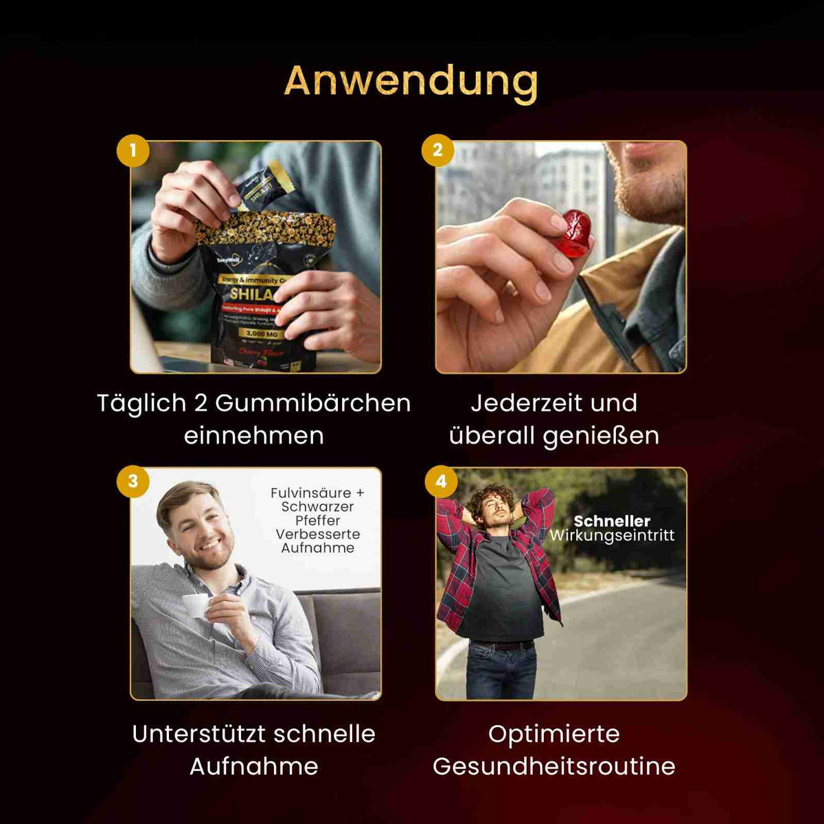 BeepWell Shilajit Gummibärchen, Vitalität zum Kauen